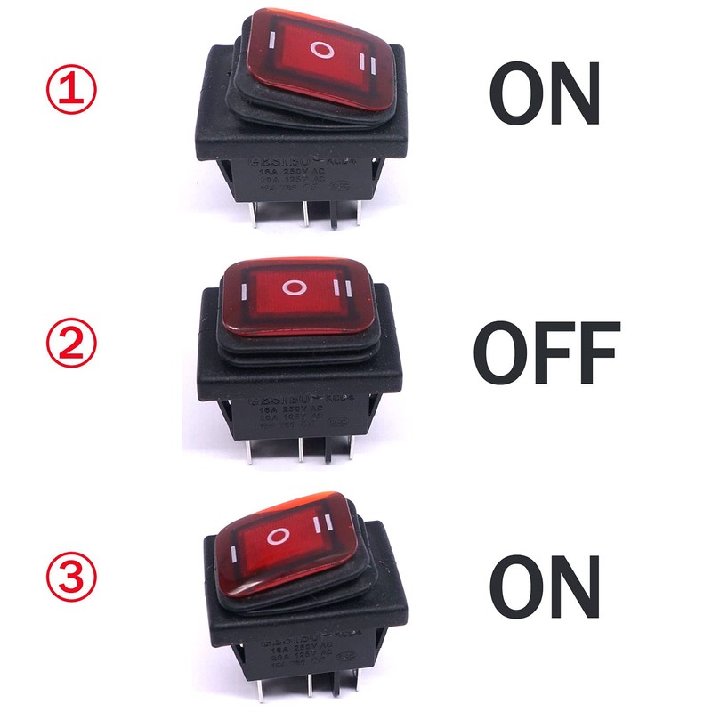 Taiss/2Pcs Waterproof Rocker Toggle Switch 16A 250V 20A 125V AC