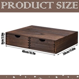 Suzile Coffee Pods Storage Holder Cabinet Vintage Countertop Storage Drawers Wooden Cup Organizer Under Brewe for Home Office Accessories(2 Drawer)