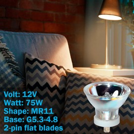 HQRP 12V 75W MR11 Shape G5.3-4.8 Base Halogen Lamp Bulb Compatible with Demetron Optilux 100 101 300 380 400 401 402 403 500 501 VCL-100 VCL-200 VCL-300, Part 20437 21237 Replacement