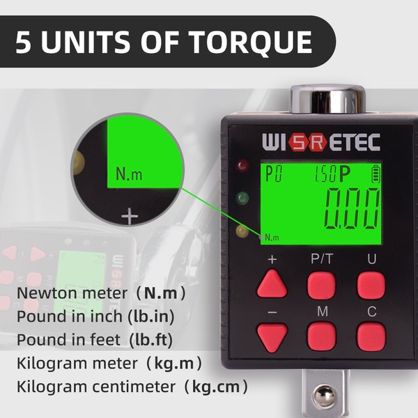 Digital Torsion Meter Digital Backlight Display Wrench Torsion Tester Two