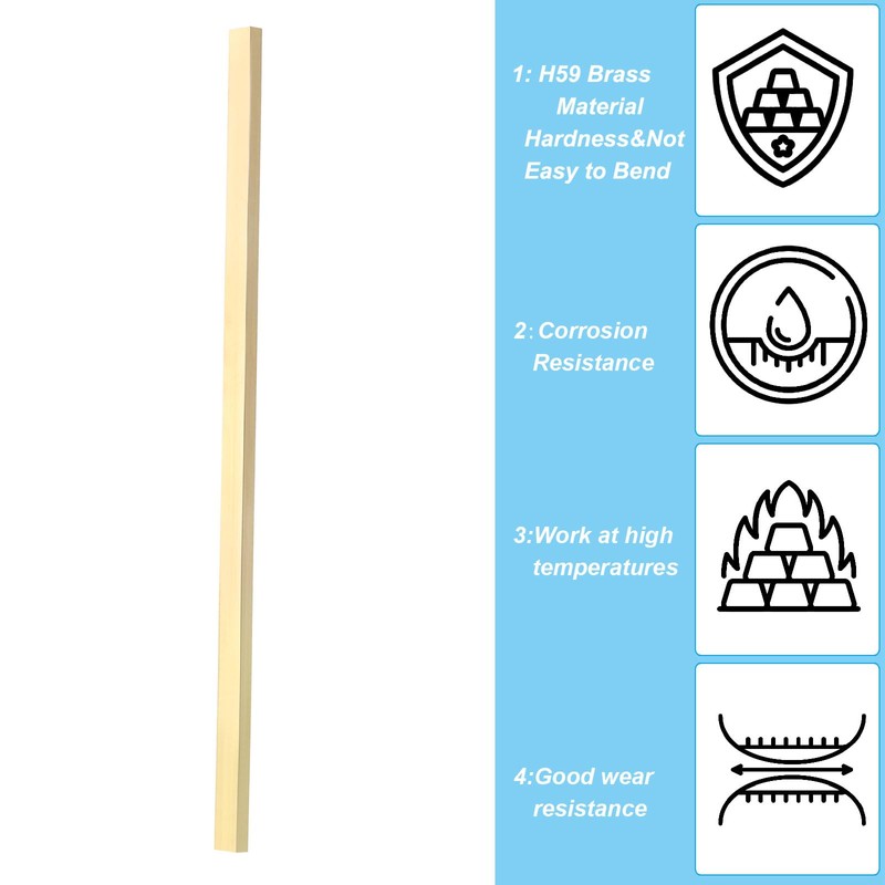 PATIKIL 1/4 x 1/2 x 12" H59 Brass Flat Bar,