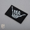 Bluyellow 2Pcs Black Shaka Hand Patch, Embroidered Skeleton Hand Shaka