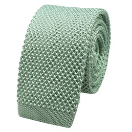 Kihatwin Knitted Ties for Men Woven Sage Green Ties Spring Plain Neckties for Brother Son Grandson