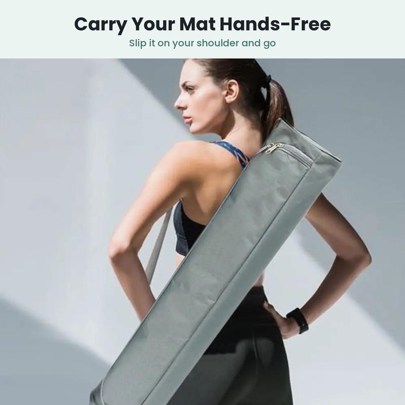 Yoga Mat Bag with Zipper and Adjustable Shoulder Strap, Water-Resistant