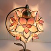 Bieye S10833 Tiffany Style Stained Glass Flower Petal Lampshade (Pink,