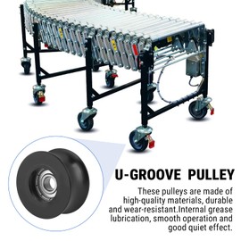 Telituny U-Type Pulley, Pack of 4, 8 x 40 x 20.7 mm Bearing, Ball Bearing, U Groove Pulley Roller, Bearing Ball Bearing, Roller Guide Wheel for Mechanical Drive Devices (0840UU)