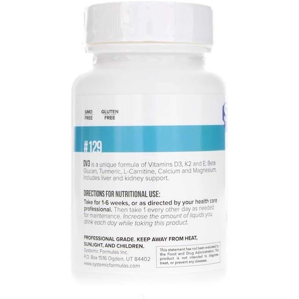 Systemic Formulas DV3#129 BioNutriment Vitamin D3 Plus Immune Support 60