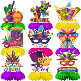 Mardi Gras Table Decorations, Mardi Gras Centerpieces for Tables, Mardi Gras Centerpiece for Mardi Gras Party Decorations, 9 Pcs