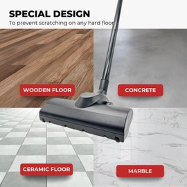 GHAMADE Turbo Brush Head for Shop Vacs Using 1 1/4'' (32mm) and 2 1/2'' Accessories - 1.25 Inch Vacuum Floor Brush Attachment for Pet Hair on Low Carpet, Hardwood, Tile, and Hard Floors