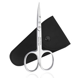 Tijeras para cutículas curvadas extrafinas - Tijeras profesionales de acero de alto carbono para uñas, cejas, bigote, piel seca y pestañas - Tijeras d