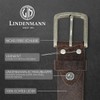 LINDENMANN Men's Buffalo Leather Belt 40 mm Brown, dark brown