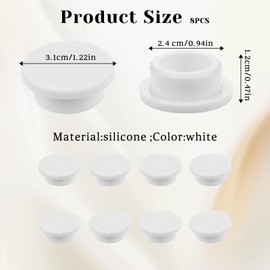 Giantree 8 Pack Rubber Sink Overflow Plug Covers, Silicone Bathroom Kitchen Sink Overflows Hole Covers, Waterproof Rubber Button Plugs, Reusable Round Overflow Cover for Kitchen Bathroom