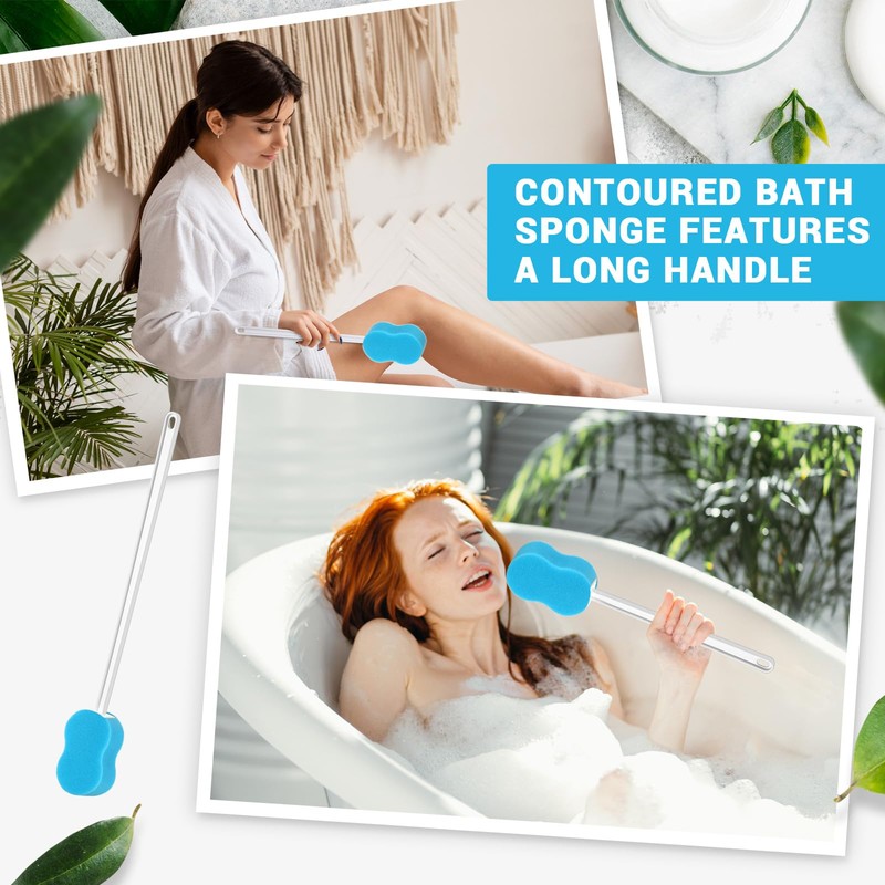 Norme 3 Pcs 22.4 Inch Long Handle Back Bath Sponge