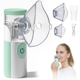 Nebuliser Machine for Adults & Kids,Handheld Nebulizer with Charging Function,with 2 Masks and Mouthpiece, Handheld Nebulizer Easy to Use & Clean, Suit for Home & Travel