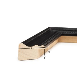 Frame USA 16x20 Picture Frame, Black with Beaded Detail, Boardroom Series, Wall Hanging Frame with High Clarity Plexiglass