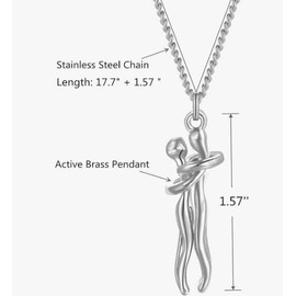 Ioly's Hug Necklace for Couples Affection Link Pendant Collar de Abrazo Eterno Unity Jewelry Hugging Necklace Matching Couple Necklaces for Him & Her Love Pendant for Women (White & White)