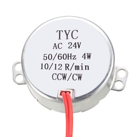 uxcell Synchronous Gear Motor AC 24V 10-12RPM 50-60Hz Electric Motor CCW/CW 4W for Electric Fan