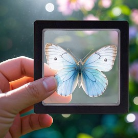 3D Floating Display Case | Clear Floating Storage Box Display Case,Multifunctional Compact Transparent Holder for Bracelet Earring Stamp Nail Accessories