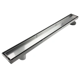Neodrain 32-Inch Offset Linear Shower Drain with Tile insert Grate Cover, Brushed 304 Stainless Steel Rectangle Side Outlet Shower Floor Drain, Adjustable Leveling foot, Hair Strainer/catcher