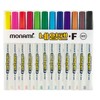 (Qubridge) Monami Name Pen F Medium Writing 1.0mm 12-Color Set / (Qubridge)모나미 네임펜F 중간글씨용 1.0mm 12색 세트