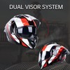 AceRide Full Face Modular Motorcycle Helmets Dual Visor Flip up