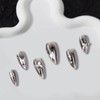 Ruzister 24 Pieces Push On Almond Nails Shiny False Nails