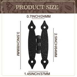 Murtenze 24 Pack 3.5 Inch Black Antique Cast Iron Cabinet Hinges