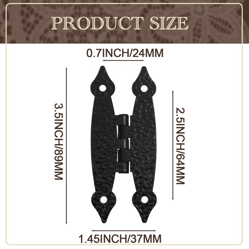 Murtenze 24 Pack 3.5 Inch Black Antique Cast Iron Cabinet