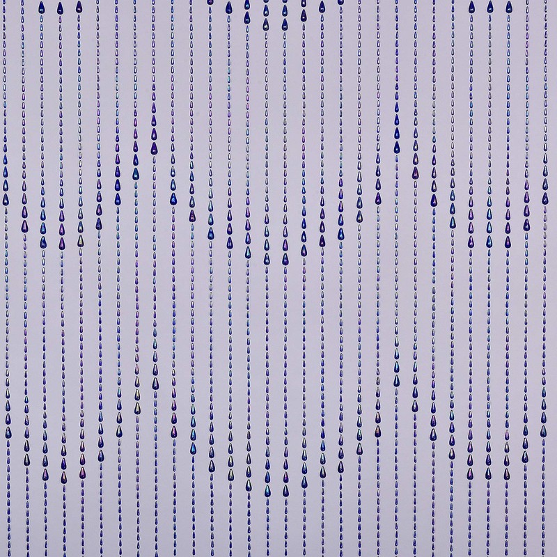 FlavorThings 3 FT X 9 FT Raindrops Blue Iridescent Beaded