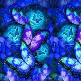 Timeless Treasures Cosmic Butterfly CD1834 Midnight Butterfly  24" Panel Cotton