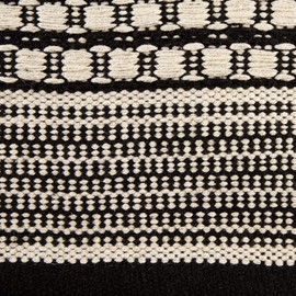 DII Woven Rugs Collection Hand-Loomed, 2x3', Black Dobby Stripe
