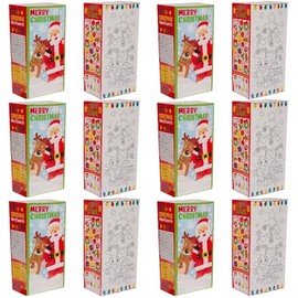 Engaging Christmas Activity Paper Treat Bags - 5" x 3.75" x 10" (Pack of 12) - Ideal for Holiday Treats, Classroom Activities, and Gift Giving