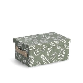Zeller Leaves 14464 Storage Box Cotton / Polyester Approx. 28 x 19 x 13 cm