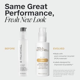Paul Mitchell Quick Slip Crema para Peinar, Acelera el Peinado y Da Fijación Suave al Tacto, Ideal para Cabello Rizado y Ondulado, 200 ml
