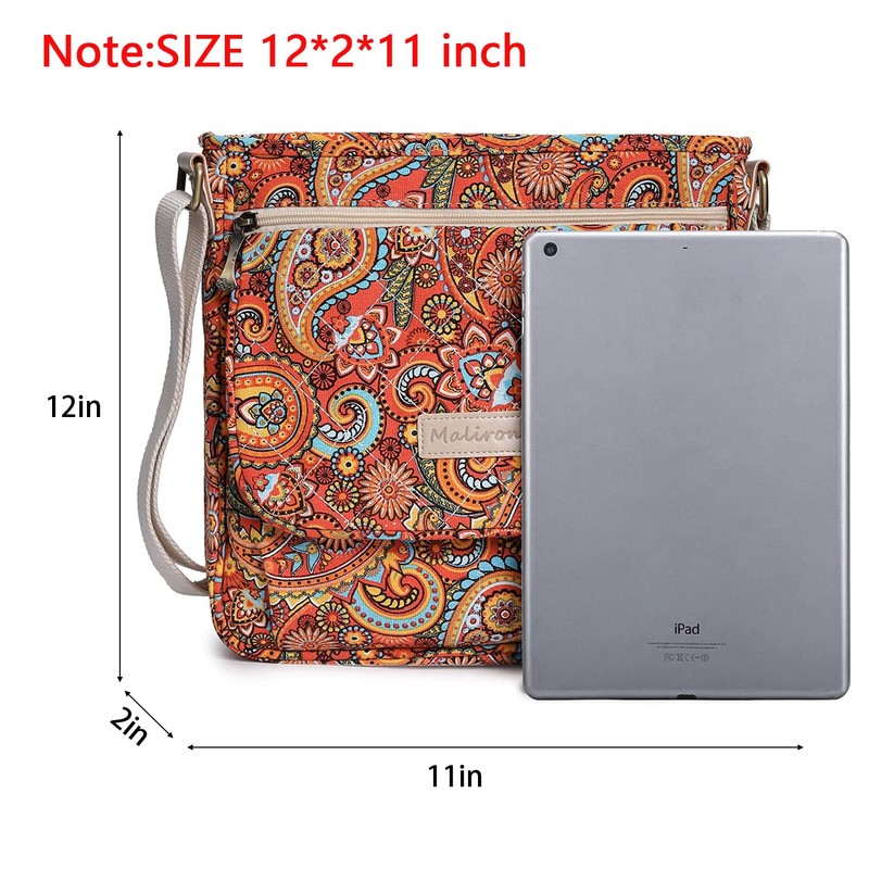Malirona Women 's Durable Floral Crossbody Bag Canvas Messenger Handbag