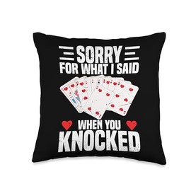 Gin Rummy Player Gin Rummy Game Set Card Holder Gin Rummy Throw Pillow