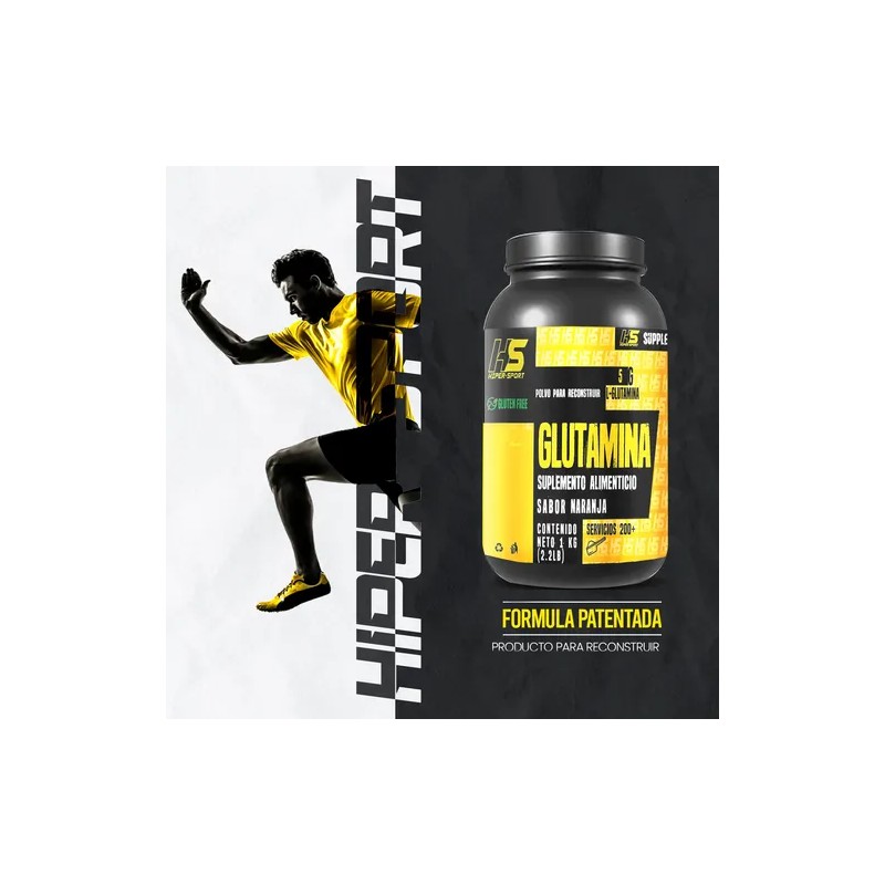 Suplemento En Polvo Glutamina Hiper Sport 1kg Varios Sabores