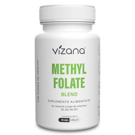 VIZANA NUTRITION | B Complex con Methyl Folate a Base de Vitaminas B2, B6, B9, B12 en Cápsulas Veganas (90 Cápsulas de 380 mg)