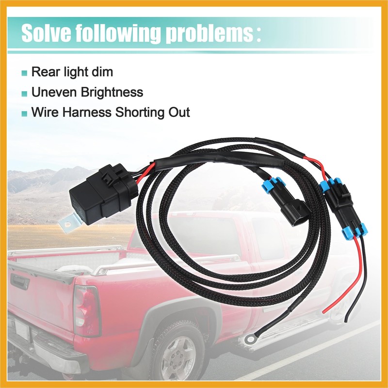 Partuto Back Up Reverse Light Wiring Harness Kit with Waterproof