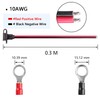 CERRXIAN 0.3m 10AWG SAE Mount Panel Solar Cable, SAE 2