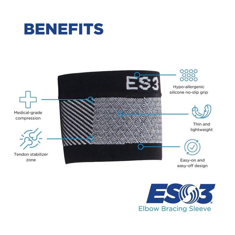 OrthoSleeve Elbow Brace ES3 designed to help with Tennis Elbow,