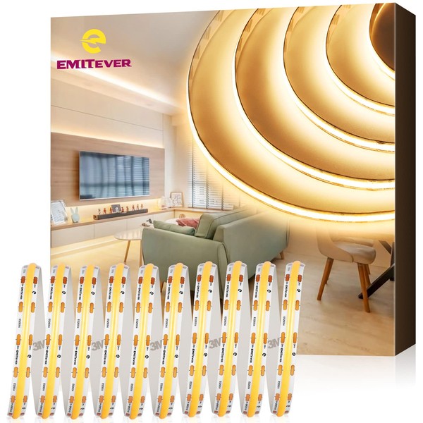 EMITEVER COB LED Strip Lights Warm White, 3000K Tape Light
