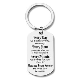 Keychain Gift for Women Men Christian Inspirational Gifts for Women Men Christian Birthday Christmas Religious Gifts for Women Christian Easter Anniversary Christian Gifts for teens Boys Girls