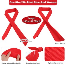 Shyyween 6 Pcs Chef Neckerchief Red Chef Scarf for Men Women Chef Neck Tie Wear Kitchen Work Restaurant Cooking BBQ