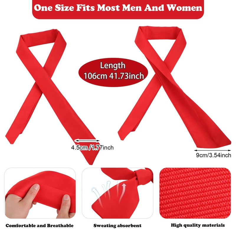 Shyyween 6 Pcs Chef Neckerchief Red Chef Scarf for Men