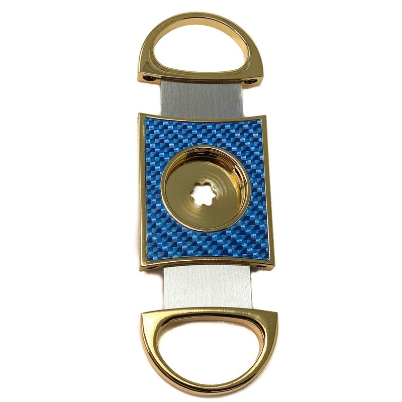 Cigar Boulevard Perfect Cigar Cutter Star Gold-Blue Carbon Fiber Body