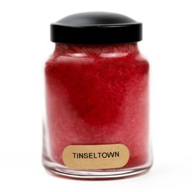A Cheerful Giver - Tinseltown - 6oz Baby Scented Candle Jar with Lid - Keepers of The Light - 30 Hours of Burn Time, Gift for Women, Red