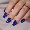 SHANGMENG Soft Gel Press on Nails Oval - Blue Press