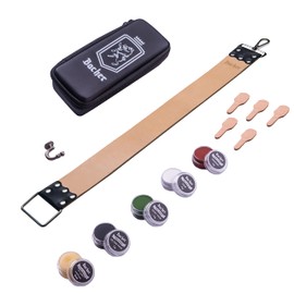 BACHER Shaving Strop with Honing Compounds - Premium Set - Leather Straight Razor Sharpener, Sharpening Compound and Razors Case (Regular: 56.5x5 cm) - Manual Shaving Accessories