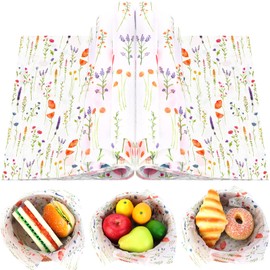 150Pcs Lavender Deli Paper, 9.8 x 8.3inch Spring Flower Proof Food Deli Paper Sandwich Wrap Paper Grease Resistant Paper Liners Greaseproof Food Wax Paper for Home Kitchen